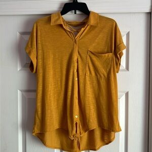 Yellow Front Tie Top Size XL